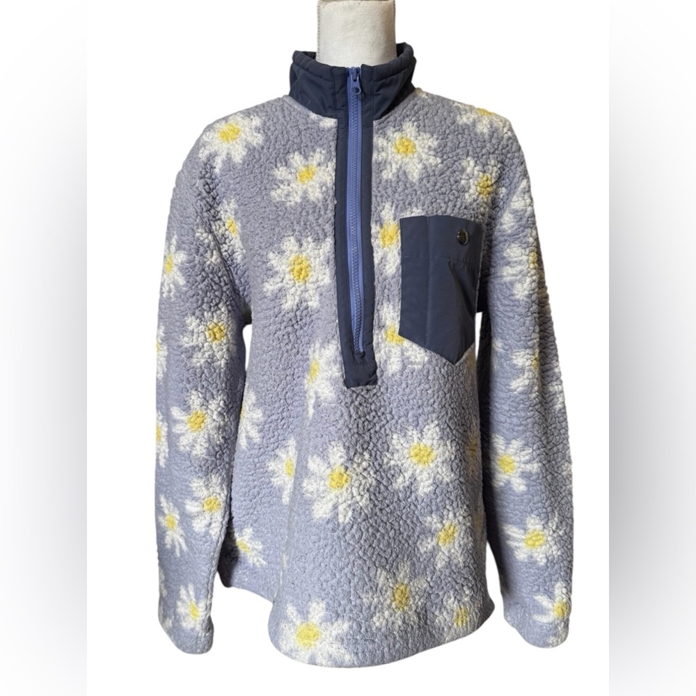 Airblaster Women’s Thistle Daisy Sherpa Fleece 1/2 Zip Pullover - Large
